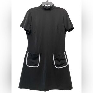 Smak Parlour Black Mock Turtleneck Mod Wave Maker Dress 1X